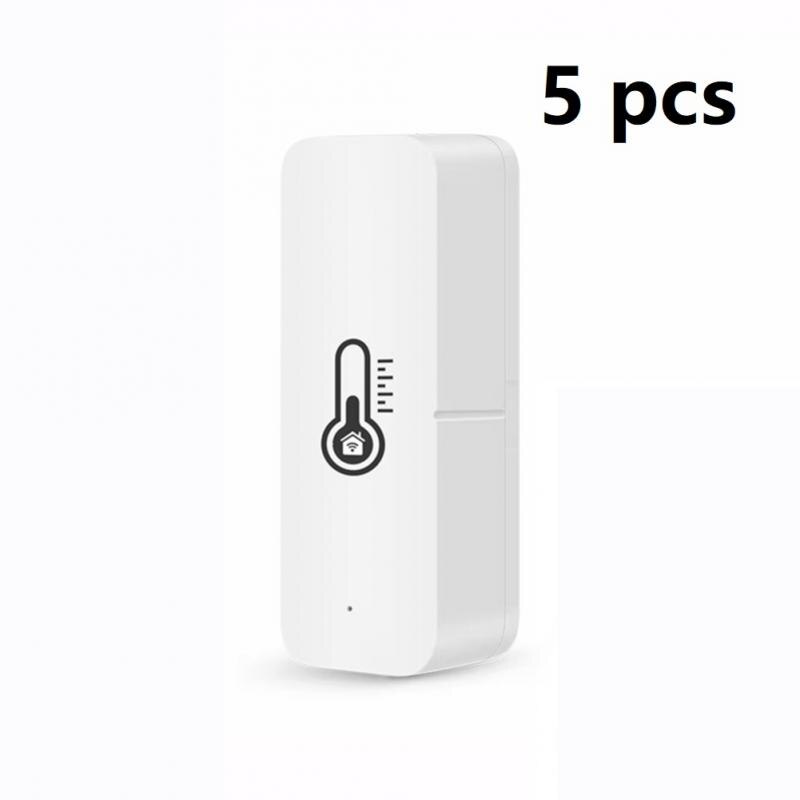 Tuya Wifi Smart Temperature And Humidity Sensor With Buzzer Alarm Smart Life APP Voice Control Support Alexa Google Assistant: 5pcs