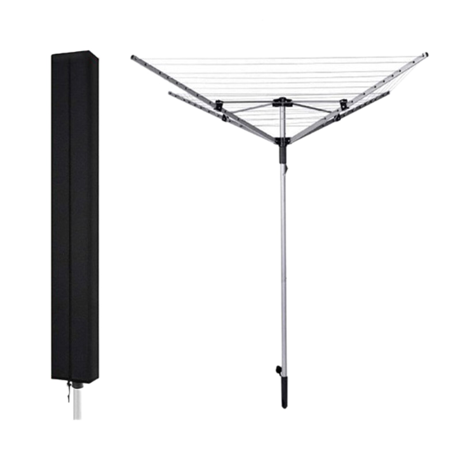 Rotary Dryer Washing Line Cover With Clothes Peg Bag Waterproof Heavy Duty Rip Proof 600D Oxford Fabric Rotary Airer Cover: Default Title