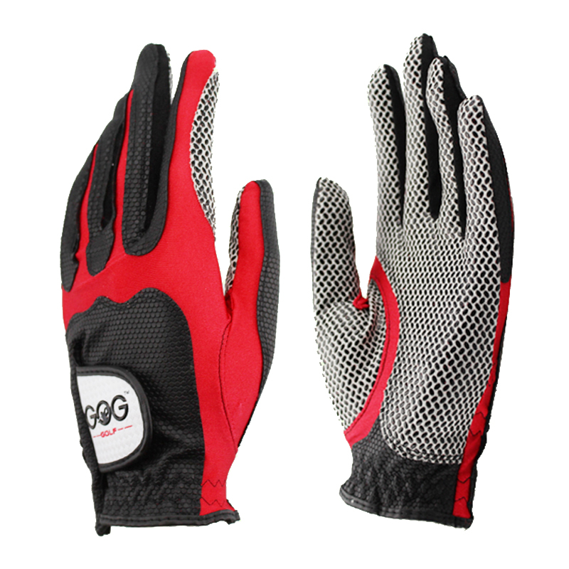 GOG golf gloves magic tape pu slip-resistant breathable left hand red blue for outdoor sport