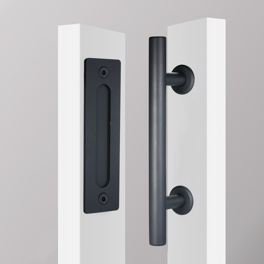 Sliding Barn Door Handle Heavy Duty Pull Flush Door Handle Hardsware Set Recessed Pull Round Pull Bar Sliding Barn Door Handle