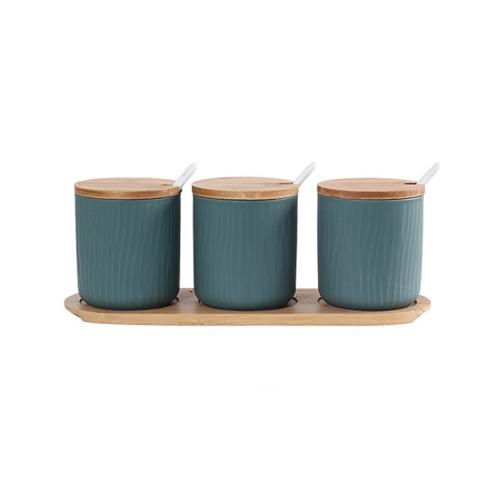 Ceramic Spice Rack Salt Shaker And Pepper Shaker Oil Bottle Set Kitchen Household Supplies For Spices Storage Jar With Cover: 07