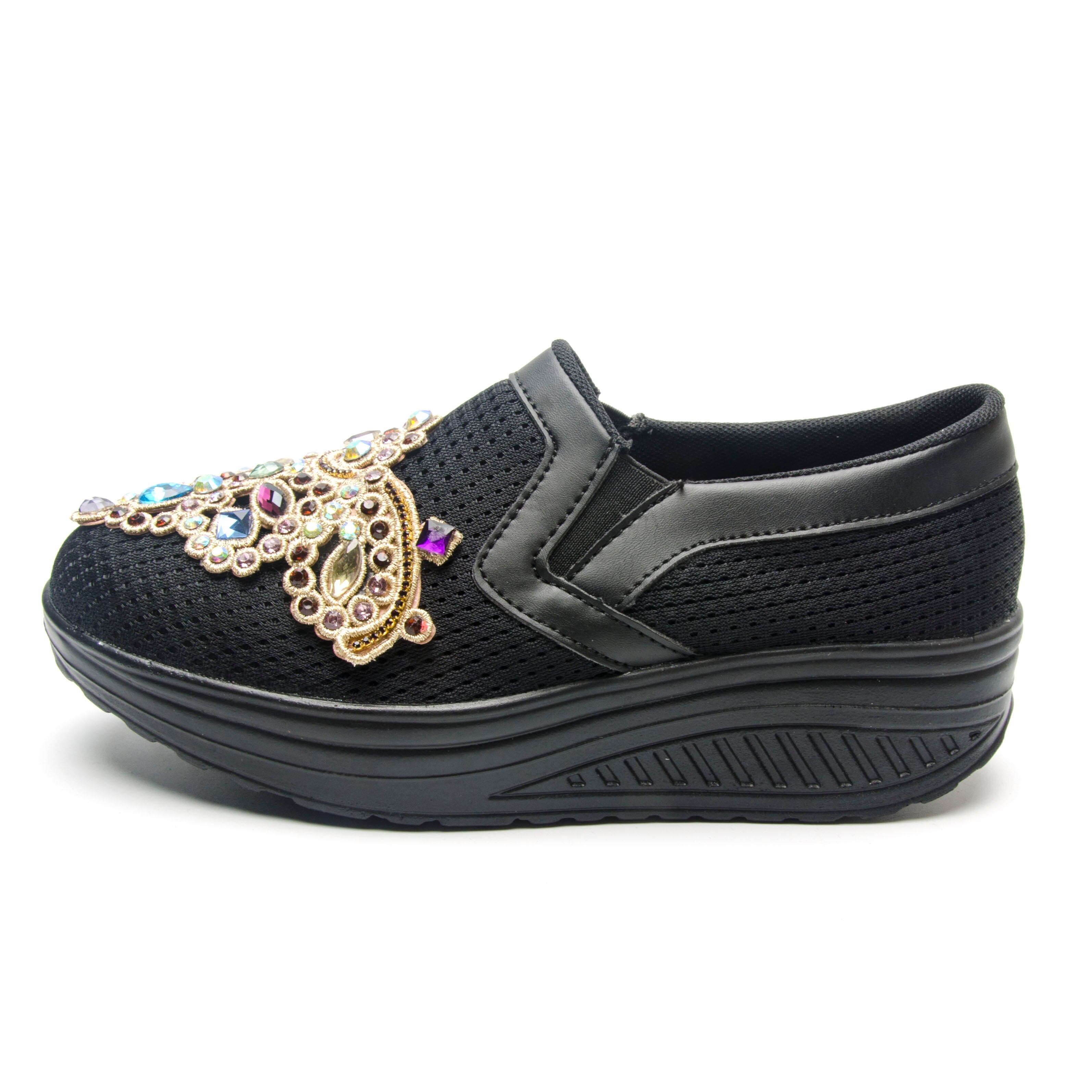 Fujin zapatos de esponja de fondo grueso de torta de un solo cojín mujeres de suela gruesa Shake Casual zapatos de Shake otoño: 5,5