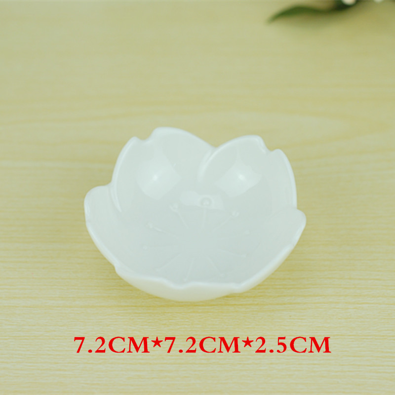 Japanske sakura keramiske fade tallerken kirsebærblomster benporcelæn tallerken fast glasur snack eddike sauce tallerken køkken porcelæn: Hvid