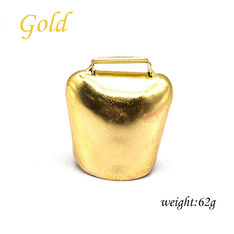 Cloches en métal pour bétail, 1 pièce, pour vache, cheval, mouton, prévention de la perte, fort, croustillant, étalé plus loin: Gold large