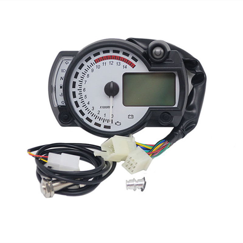 KOSO-tacómetro Digital RX2N para motocicleta, medidor de combustible con pantalla LCD, velocímetro, máximo ajustable, 299 KM/H, 7 colores: with sensor 1