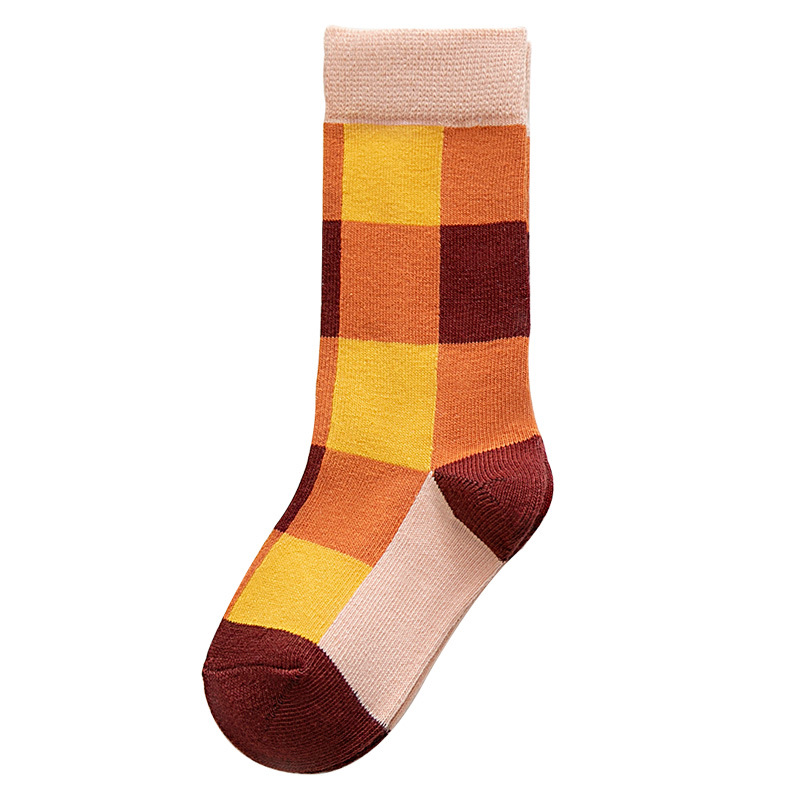3 Pair/lot Kids socks cotton made Girls Boys Mid Socks half joint pattern for Spring and Autumn Kids Student Socks