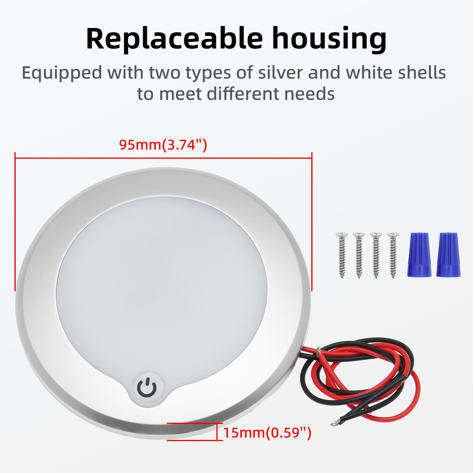 12V 24V Boot dimmbare LED Decken leuchte RV Lichter mit Touch Dimmer Schalter Innen Down Lampe Camper Caravan Marine Interieur: RED