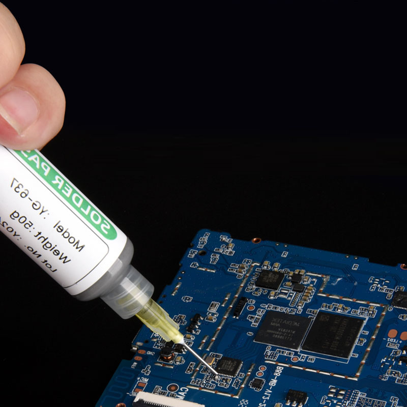 138/183 ℃ Flujo de jeringa de pasta de soldadura para soldar SMD BGA IC PCB tubo de aguja pasta de soldadura de estaño componentes de soldadura de pasta de soldadura