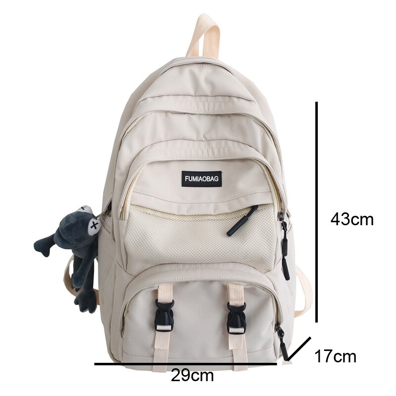 DIEHE Large Capacity Waterproof Nylon Women Backpack Men Multiple Pockets Laptop Backpack Schoolbag for College Couples Bookbag