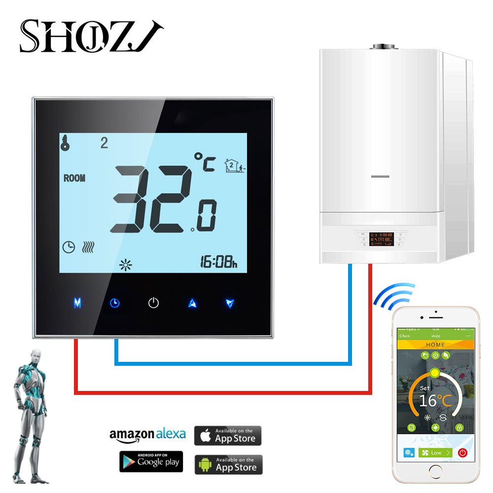 Termostat wifi temperaturregulator til gaskedel / vandvarme vand / elektrisk / support google home alexa stemmestyring