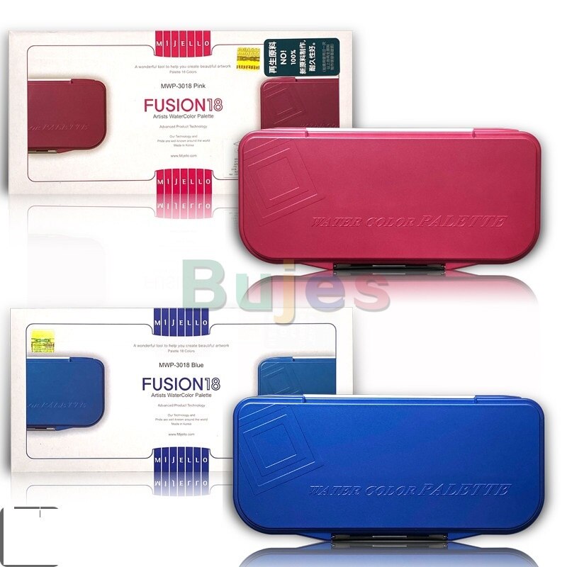 Originele Korea Mijello Aquarel Kleur Palet, Kogelvrij Glas Palet 18 Rooster Coral Kleur, Lege Plastic Box, kunstenaar