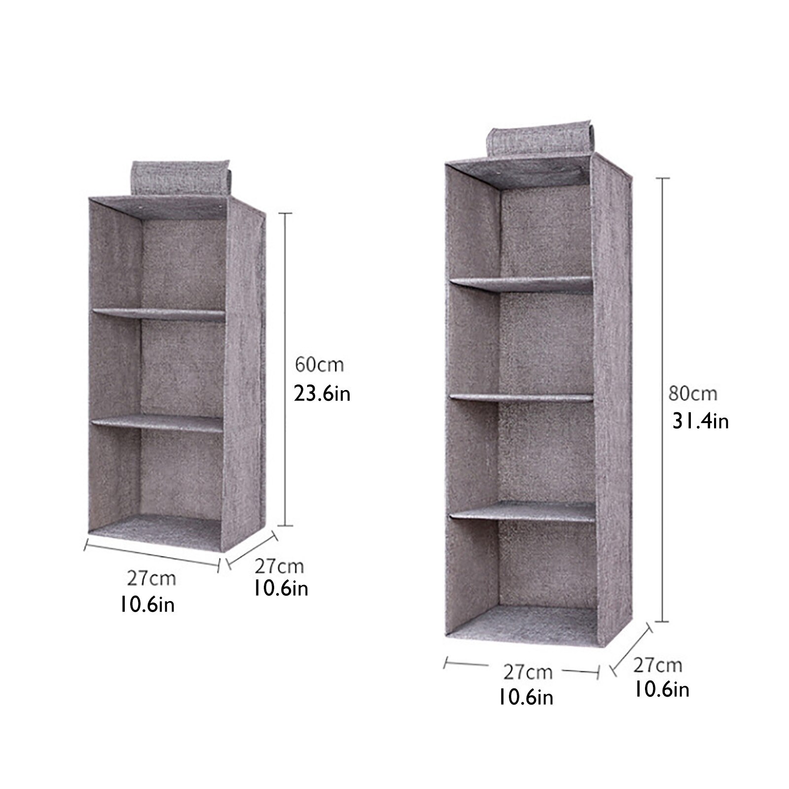 40# Hanging Multi-layer Storage Bag Organizer For Clothes Cotton Linen Hanging Bag Washable Drawer Type Bedroom Closet Organizer