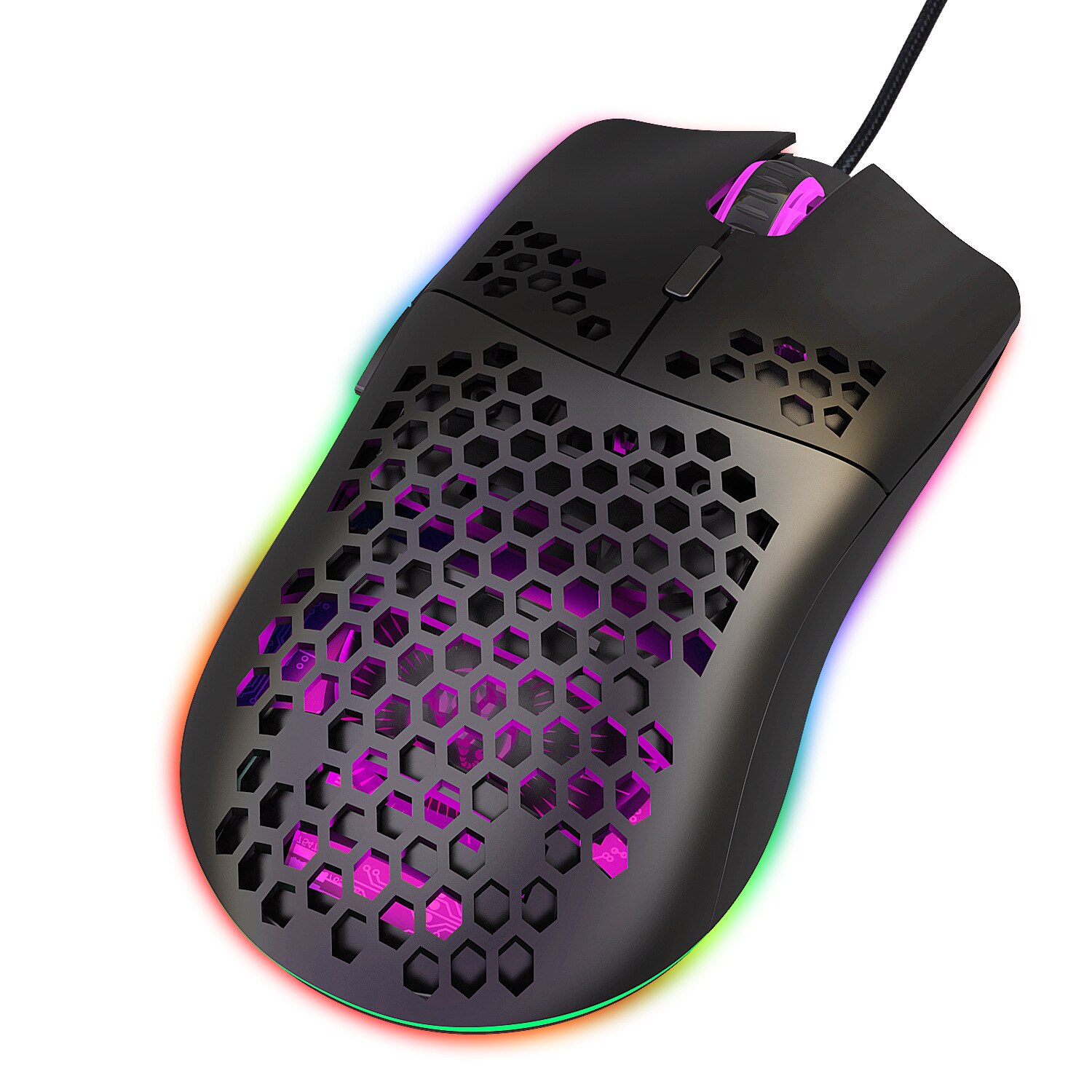 Souris de jeu sans fil modèle O, souris légère, couleur noir/blanc mat,