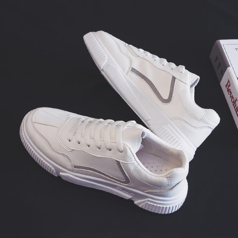 Vulkaniserade sneakers pojkar läder vita skor män skolsportskor klassiska promenadskor man casual tennis
