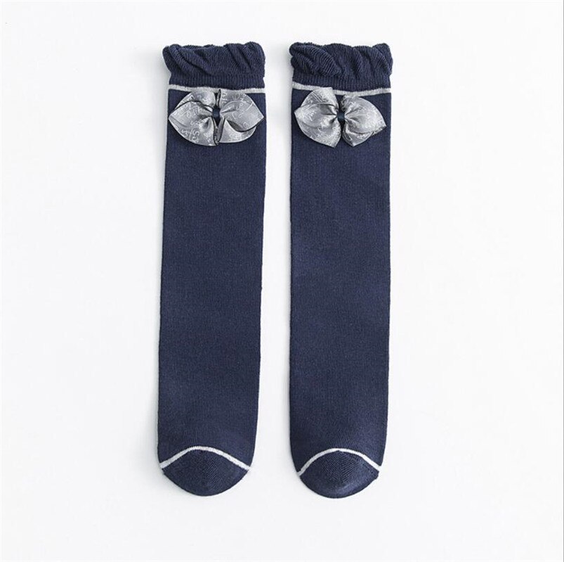 Kids Sokken Peuters Meisjes Kleine Strik Side Knie Hoge Lange Zachte Katoen Kant Baby Been Warmers Kniekousen Meisje 3-12T: b / 3 to 5t