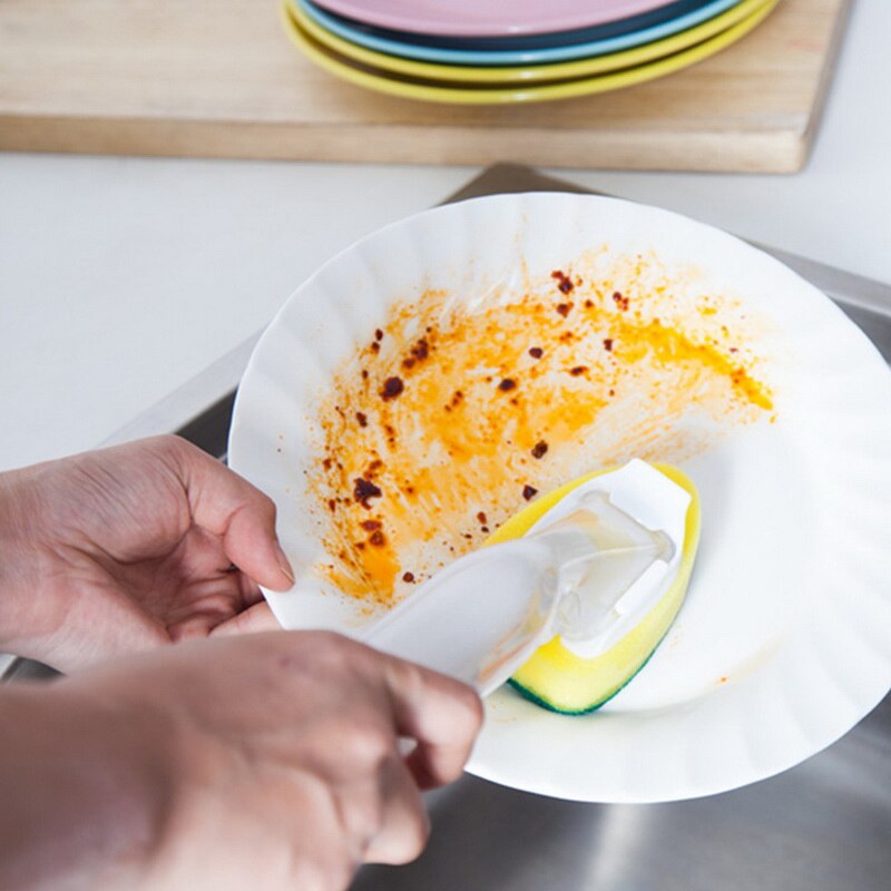 Handle Sponge Magic Sponge Washer Brush Head Kitchen Cleaning Brush Replacement Head Sponge Dish Wash Scrubber Sponge