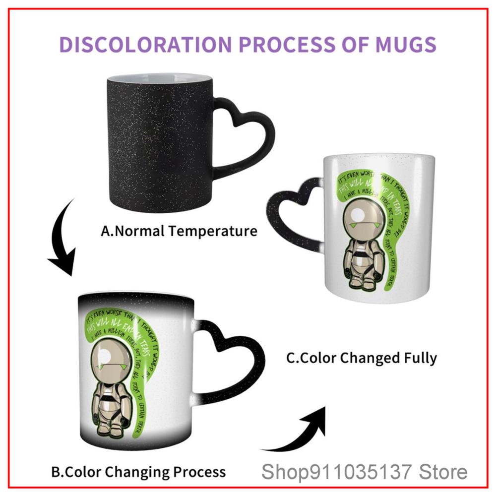 Marvin Pessimist Robot Paranoid Android coffee K mugs glass cups tazas set disposable solo holder donut kubki drinkware cup