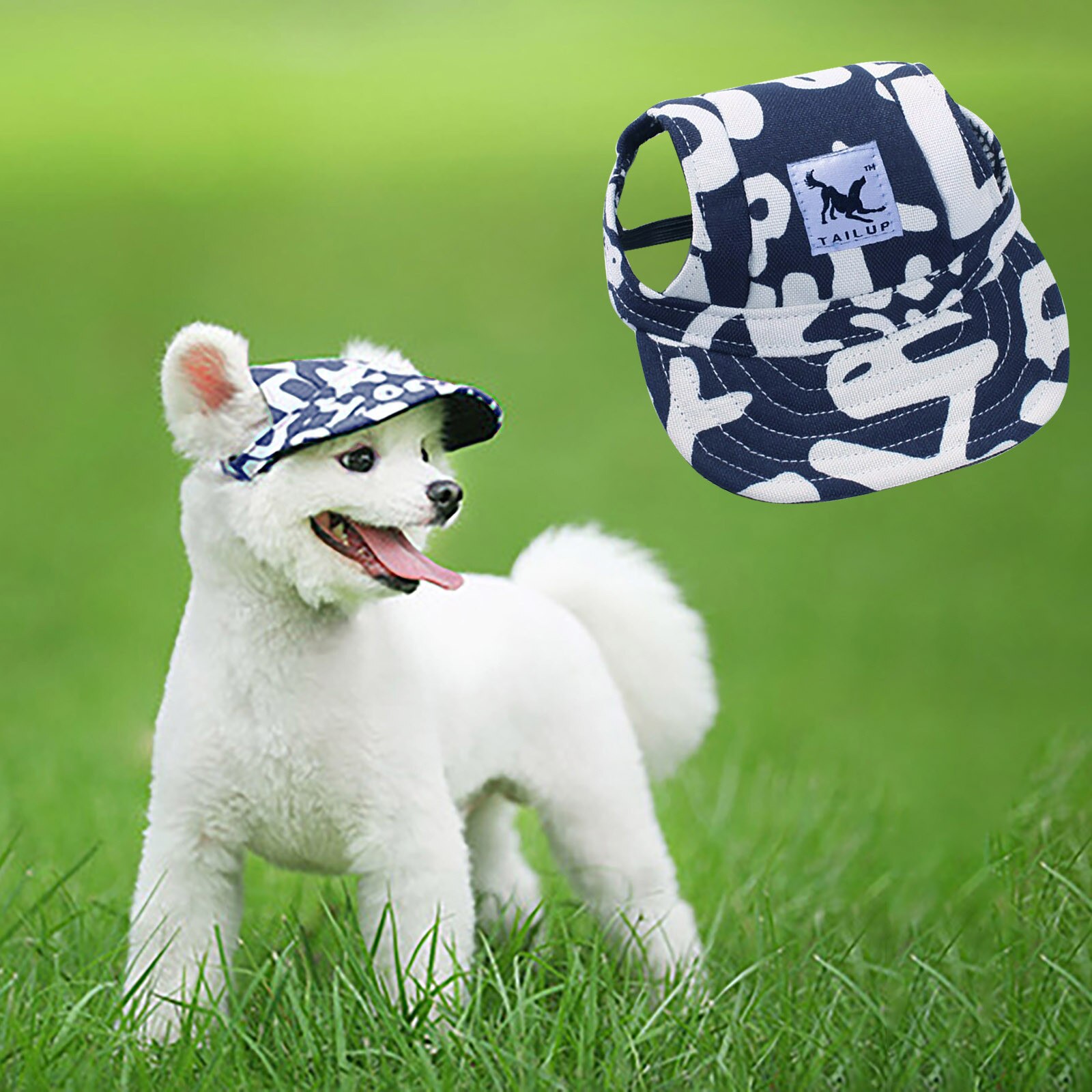 Large Size TAILUP Dog Hat With Ear Holes Summer Canvas Baseball Cap For Small Pet Dog Accessories Hiking Pet Products