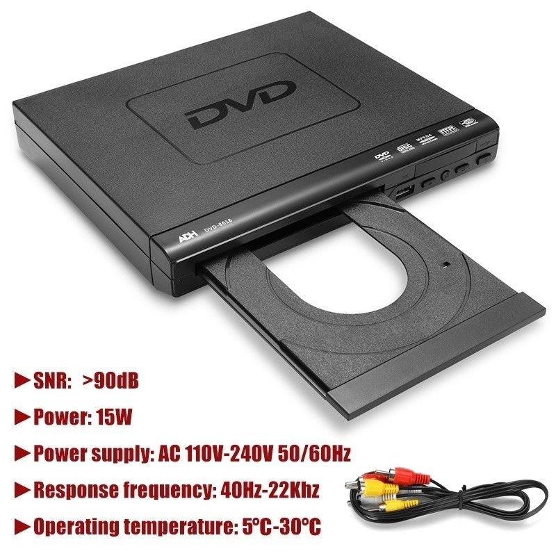 Bärbar dvd-spelare för tv-stöd usb-port kompakt multi-region dvd / svcd / cd / skivspelare med fjärrkontroll, stöder inte hd