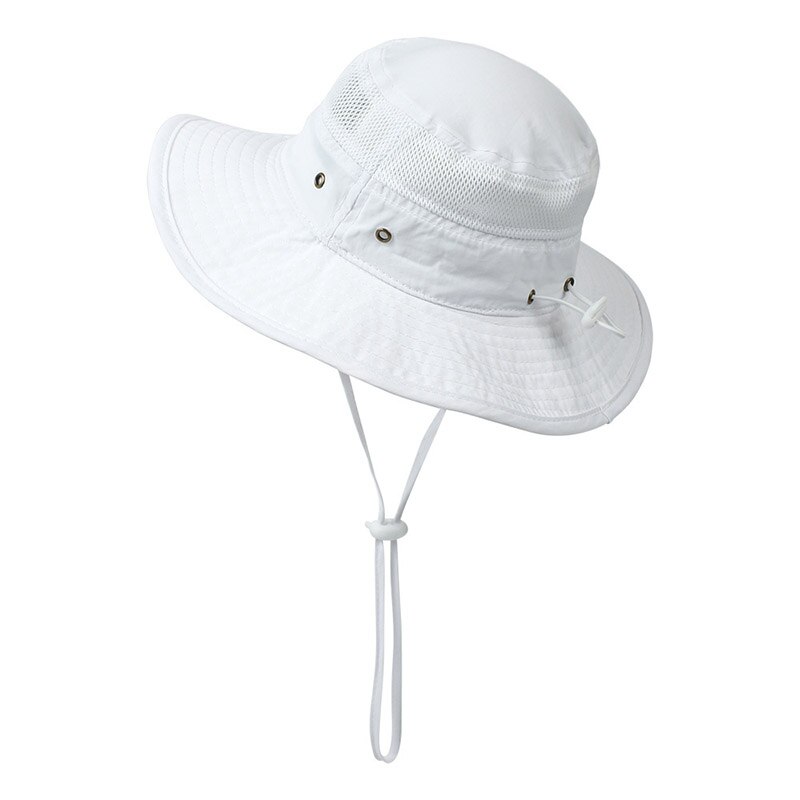 Cappello estivo a secchiello per bambini cappello da spiaggia grande gronda cappello da sole per ragazzi ragazze bambini bambini cappello da pescatore cappello Panama: White