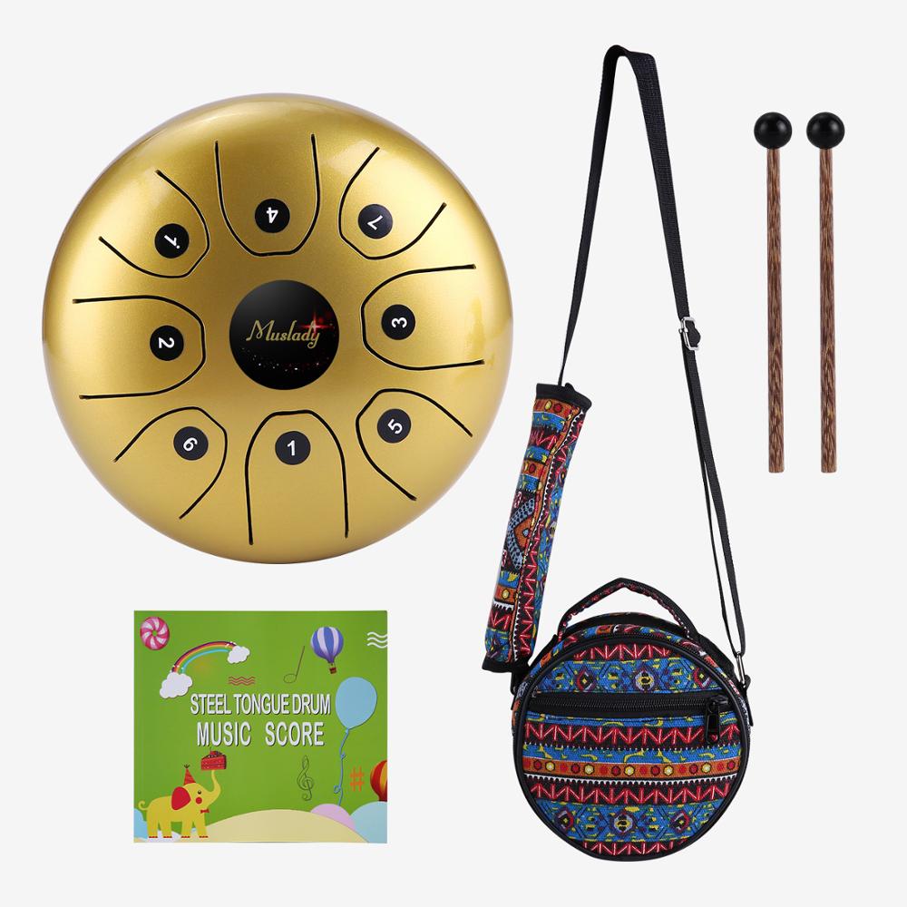 Mini Tambour Steel Handpan 6 Tons - Percussion Méditation Yoga Avec Maillets (Lot De 2)