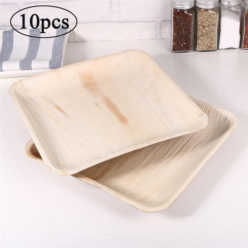 10 stk 10 tommer 8 tommer blade engangs tallerkensæt festservice servicebakke dessert fade tallerkener rustik bryllup fødselsdag picnic