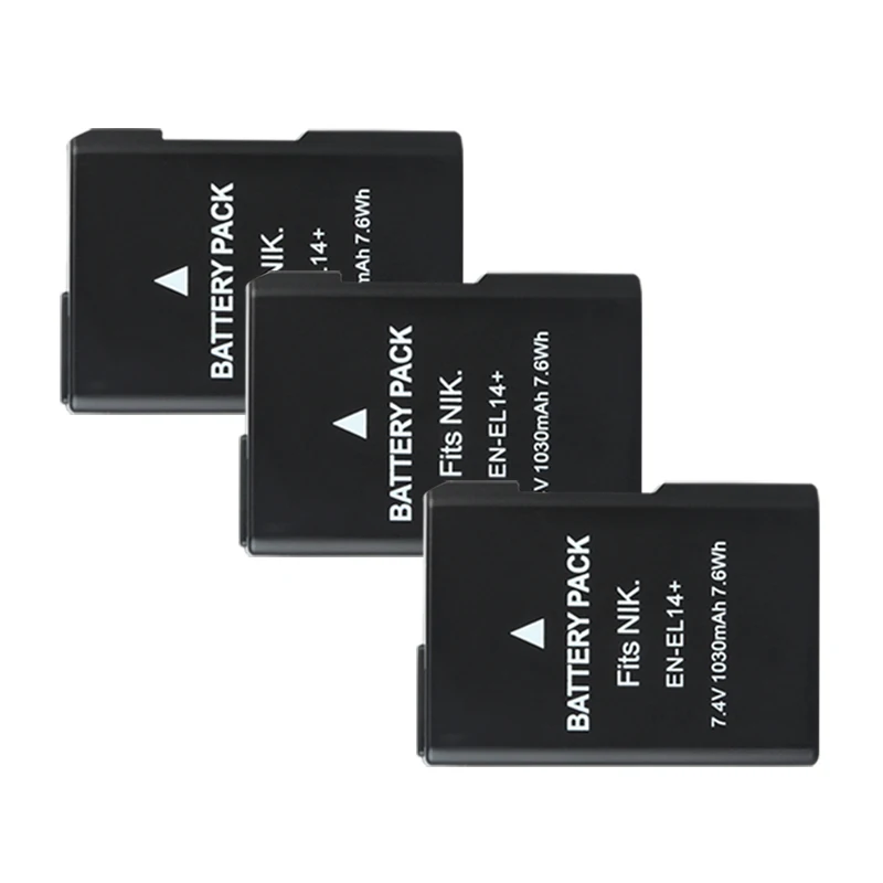 EN EL14 1030mAh Batteries EN-EL14 pour Nikon D5100 D5200 D5500 D5600 D5300 P7200 P7700 P7100 D3100 D3200 D3300 chargeur de batterie: Rose