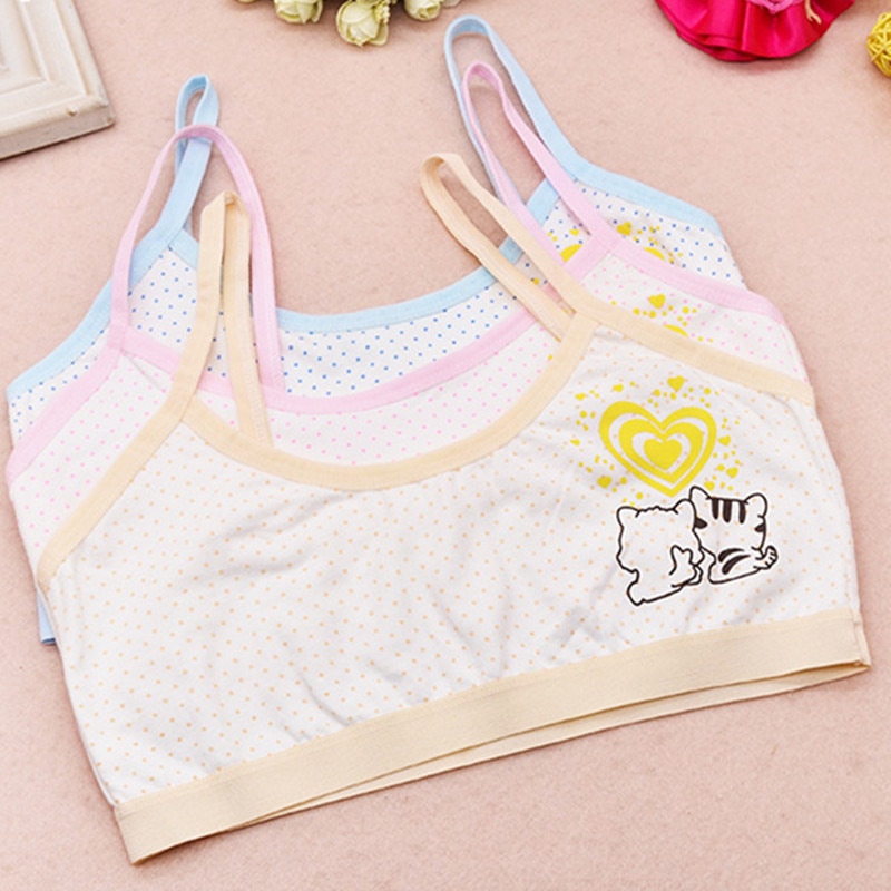 5pc Cotton Lace Bras For Kids Teen Young Girls Training Underwear Thin Cup Child Puberty Bra Teenages Clothes