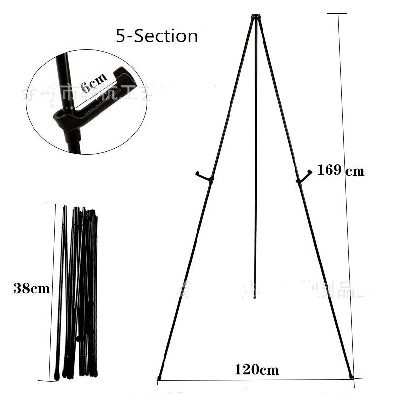 opvouwbare kunstenaar schildersezel standaard houder verstelbare metalen statief poster schilderij displaystandaard voor tentoonstelling bruiloft: GRIJS