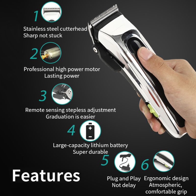 Elektrische tondeuse, baardtrimmer, kappersverzorgingsset, oplaadbare draadloze tondeuse