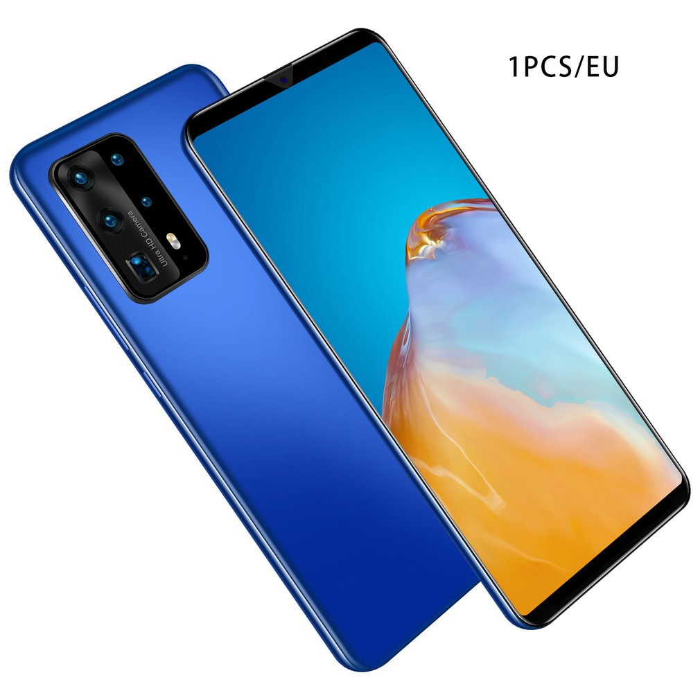 P45 Pro + 6.1 pollici per smartphone 1 + 8g Android smart phone ultra-sottile grande schermo a schermo intero frequenza doppia scheda dual standby: Blue EU