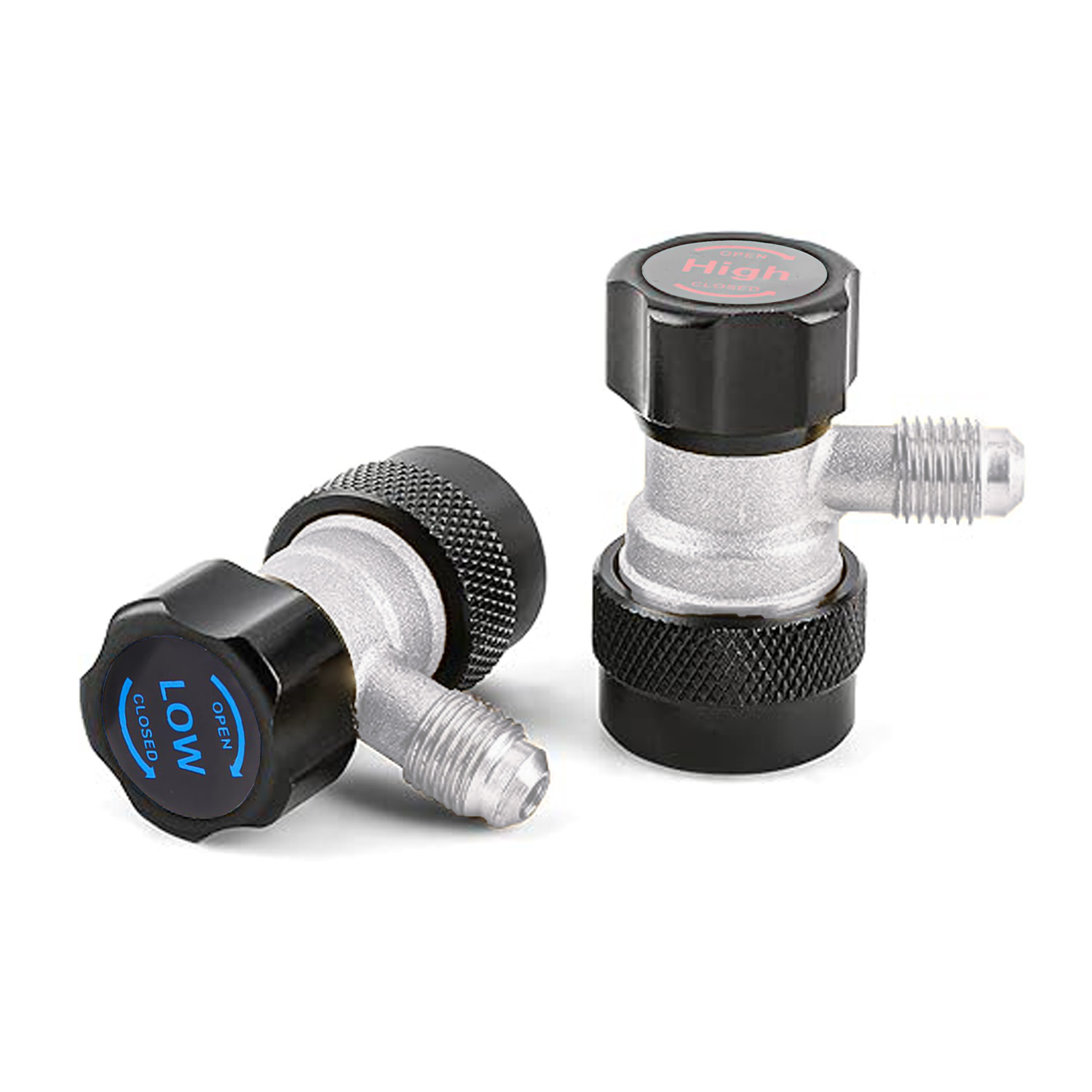R134A Schnellkupplungsadapter – Hoch/Niedrig, 1/4" SAE, Messing, Für Klimaservice