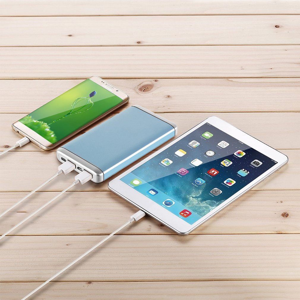 High Capacity 12000Mah Portable Power Bank External Battery Charger With 2 Usb Ports Ultra Slim Mobile Phone Charger