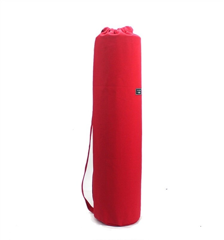 Lærred yogamåttetaske til yogamåtte bæretaske gymnastiksæk rygsæk forlænger yogatasker multifunktionel opbevaringspose til fitnessmåtte: Rød