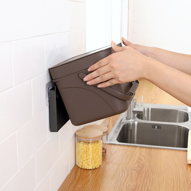 Garbage Box Dust Waste Bin Dual-use Storage Box Door Hanging Wall Mounted Debris Box Trash Bin Dustbin Gathering