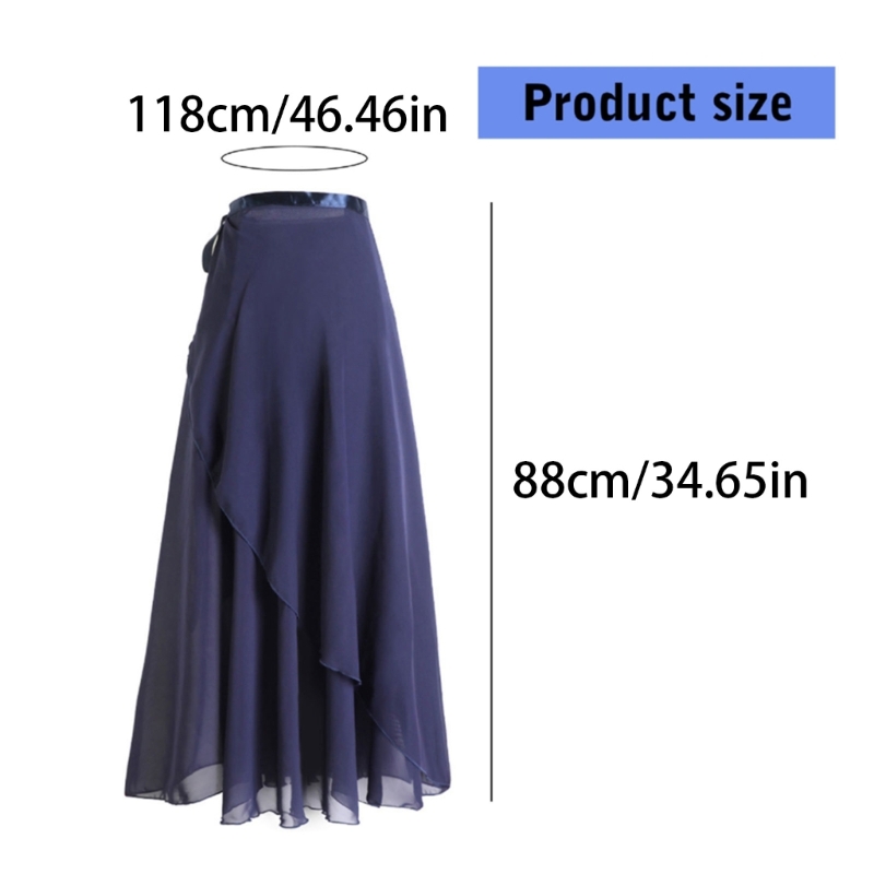16 Solid Colors Classical Mid-Calf Half Skirt Spring Summer Breathable Long Wrap Skirts for Ladies Ballet Dance Stage Wear