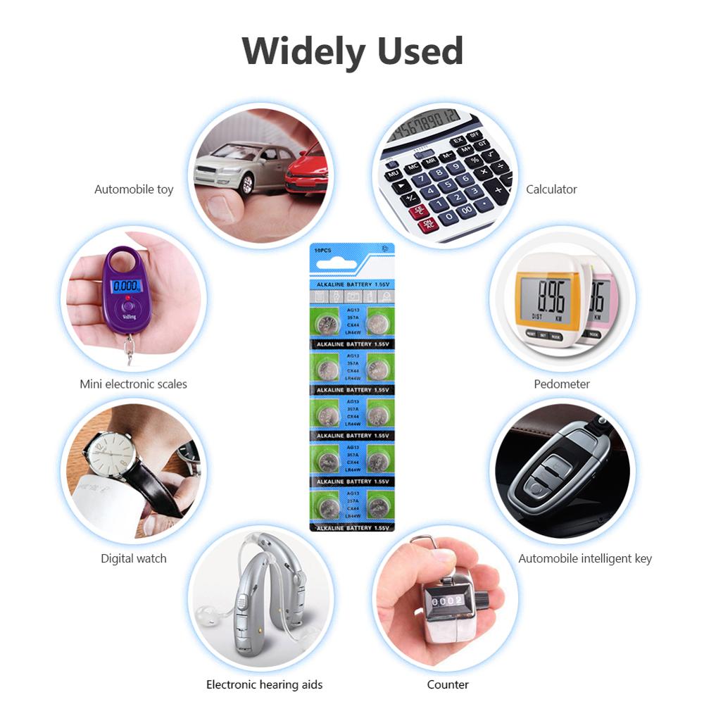 40Pcs 1.55V Alkaline Batteries LR44 A76 AG13 SR1154 Coin-Cell-Battery For Watch Calculator 100% Original