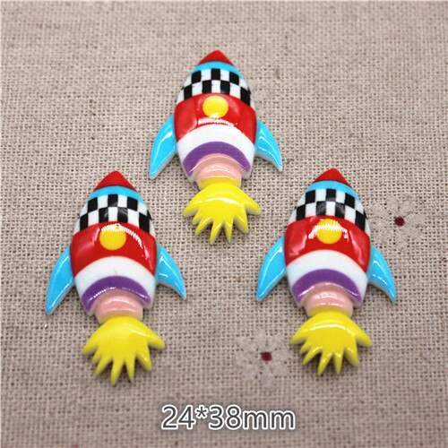 10PCS Mix Stijl Vervoer Hars Auto/Boot/Fiets/Helicopter/Rocket Miniatuur Plaksteen Cabochon DIY Craft scrapbooking: 5