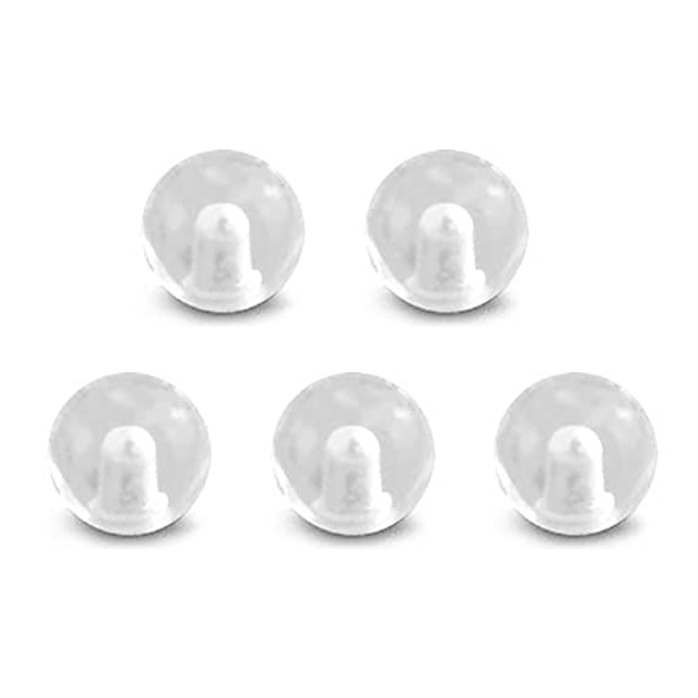 5/35 st 14g 16g ersättningskulor kroppssmycken rostfritt stål klar akrylkula för piercingstång skivstångsstift delar diameter: Vit / Rosa guldfärg