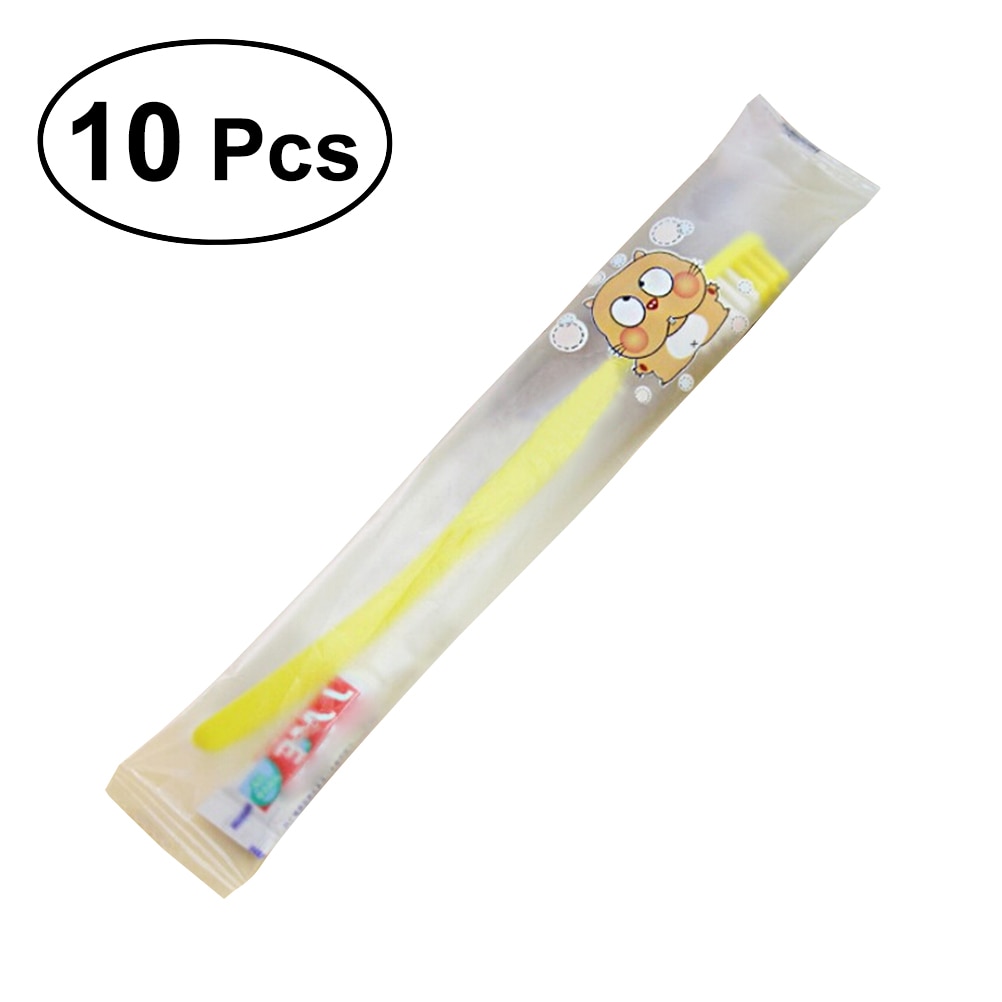10pcs Travel Toothbrush and Toothpaste Set Hotel Disposable Toothbrush Kit (Mixed Colors)