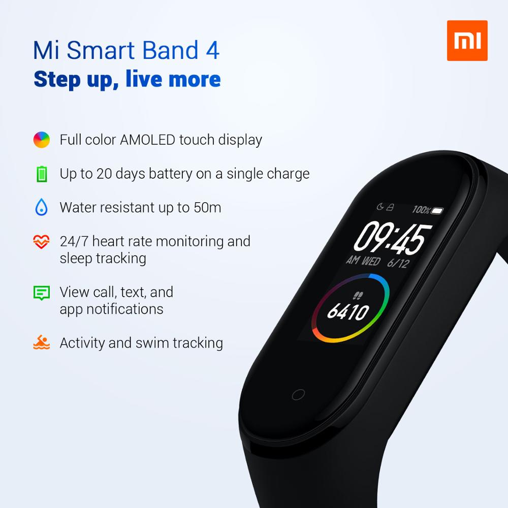 Global Version Xiaomi Mi Band 4 Smart Uhr Herz Rate Fitness Aktivität Tracker Armband Bunte Display Smart Band 135 mAh