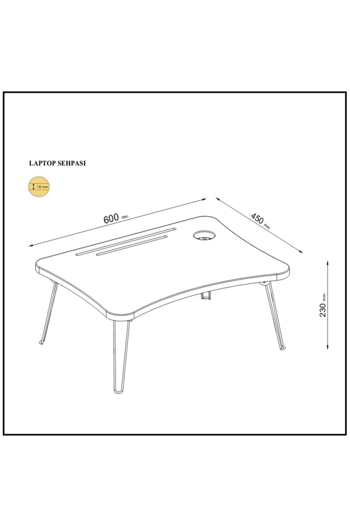 Folding Laptop Table Working Breakfast Table Walnut Wood Mdf 60*45*23cm for Laptop table, 100 wood, Portable, portable,