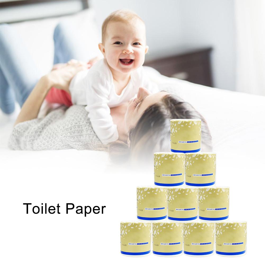 10 rullar toalettpapper nedbrytbart pappershandduk rullat silkespapper för hem kök badrum toalettpapper