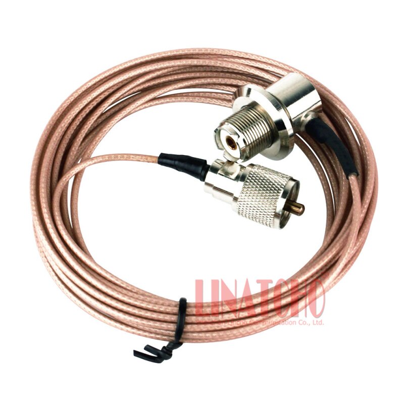 15ft RG316 PL259 männlichen zu Also239 rechten winkel TM-471A FT-1807 IC-2820 Auto Radio antenne kabel