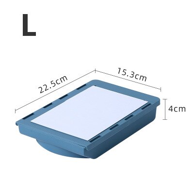 Mini bandeja para lápices cajas cajones de almacenamiento de escritorio ocultos en oficinas y escritorios, bandeja telescópica extensible, cajón de almacenamiento autoadhesivo: L  blue