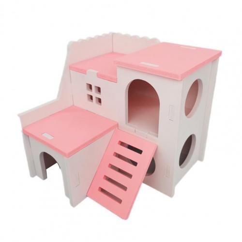 Casa de escondite para hámster, refugio ecológico para animales pequeños, paisajismo para mascotas pequeñas: Rosa