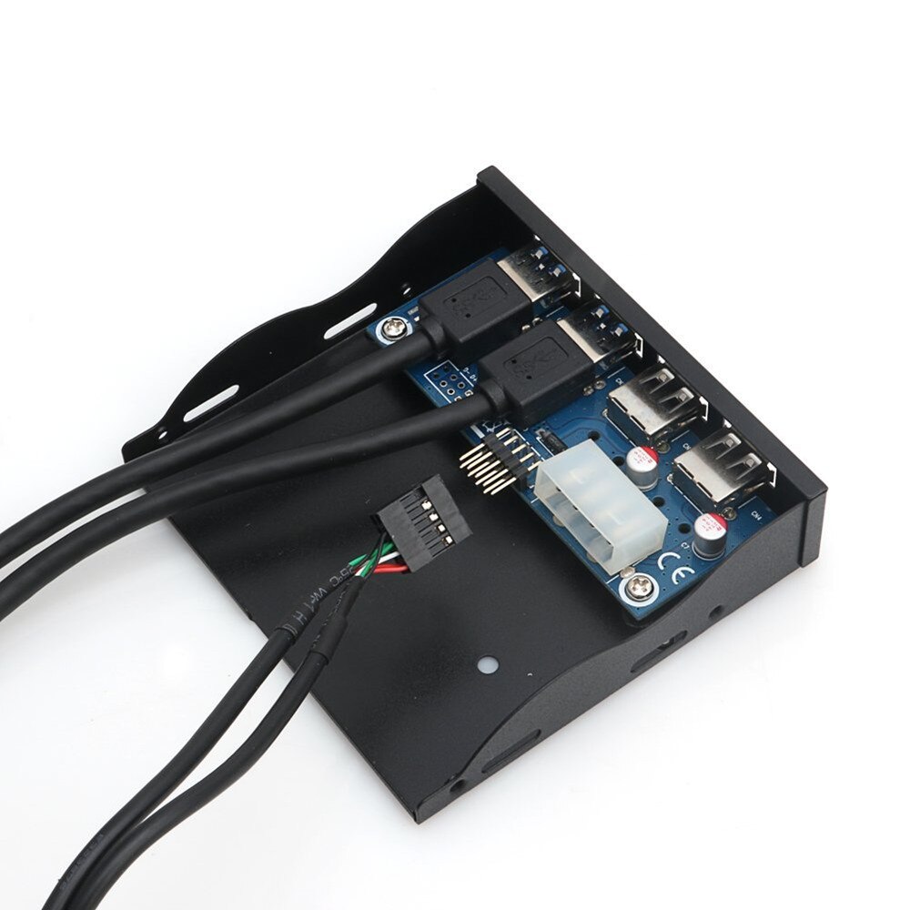 2 Usb 2.0 En 2 Usb 3.0 Voorpaneel 4 Poorten Hub Usb 3.0 20 Pin Splitter Interne Bracket Adapter voor Desktop 3.5 "Floppy Bay