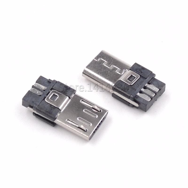 10 stk mini usb micro 5- -pin hanstik jackstik stik smd overflademontering