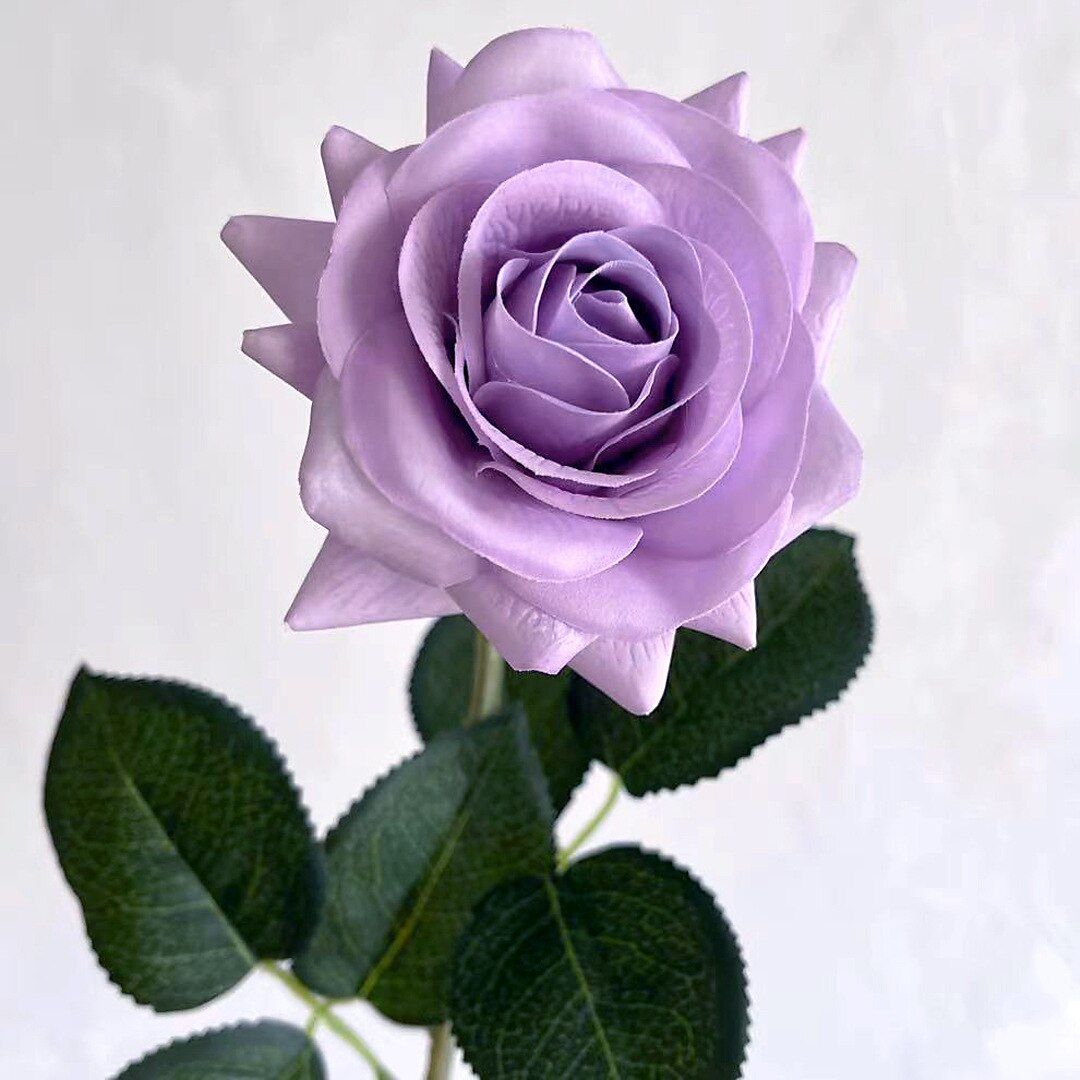 15 Stks/partij Kunstbloemen Decor Rose Latex Bloem Woondecoratie Real Touch Rose Bruiloft Bruidsboeket Bloem: Lavender