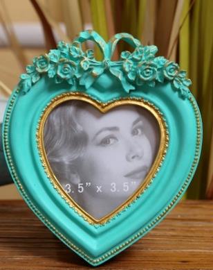 Resin European Court Series Retro Old Style Photo Frame Picture Frame: 3inch heart